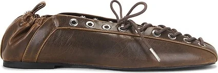 Eyelets Lace Up Ballerina