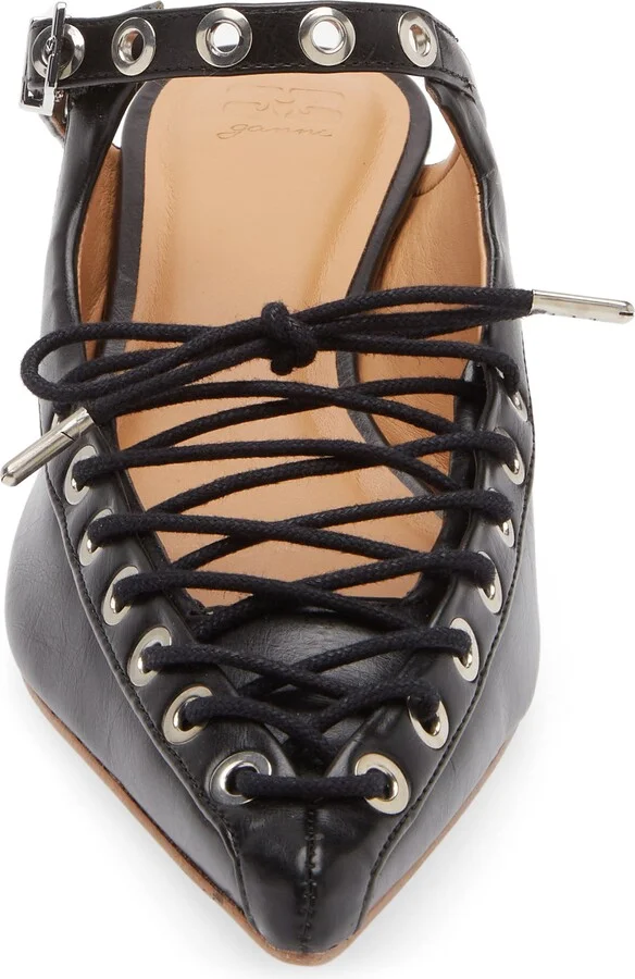 Eyelets Lace-Up Mule - Image 10