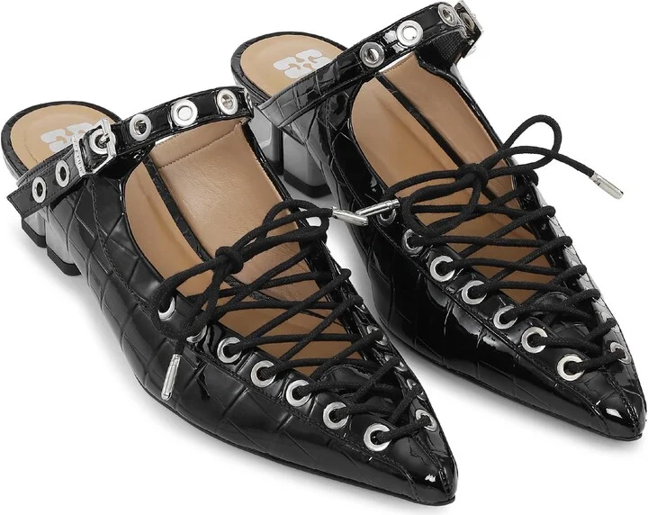 Eyelets Lace-Up Mule