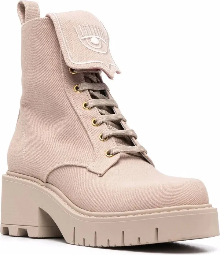 Eyelike-embroidered denim boots - Image 2