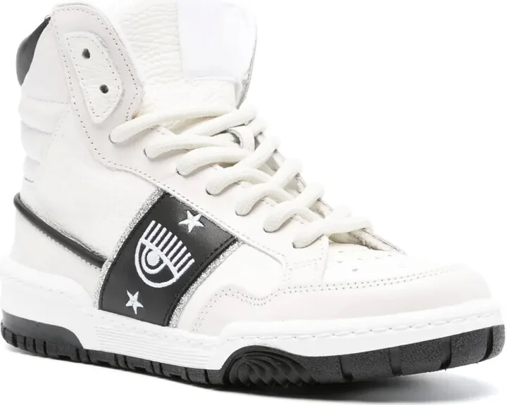 Eyelike-embroidered leather sneakers - Image 2