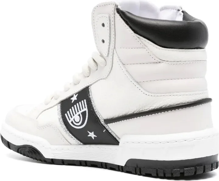 Eyelike-embroidered leather sneakers - Image 3
