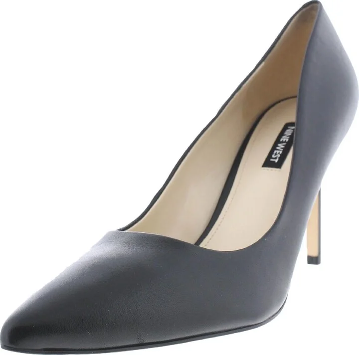 Ezra Womens Leather Pointed Toe Dress Heels