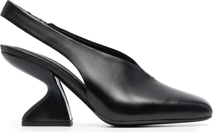 F-heel 100mm slingback pumps