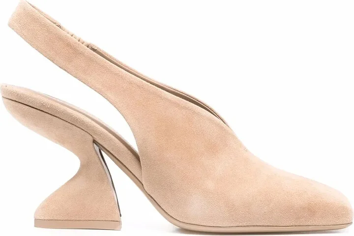 F-Heel 100mm slingback pumps