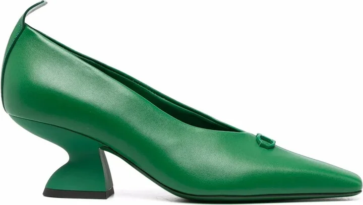 F heel leather pumps