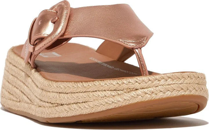 F-Mode Espadarille Platform Wedge Flip Flop
