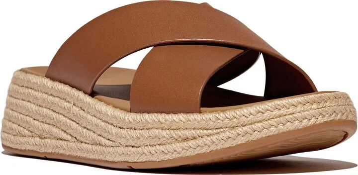 F-Mode Espadrille Platform Slide Sandal
