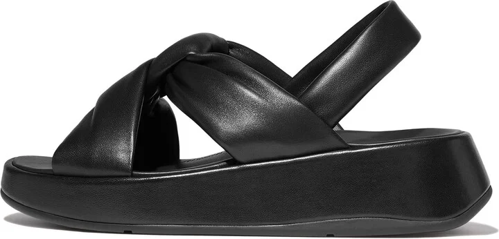 F-Mode Knot Slingback Platform Wedge Sandal - Image 3