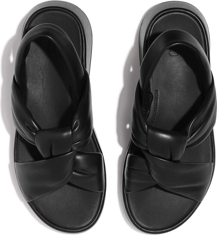 F-Mode Knot Slingback Platform Wedge Sandal - Image 4