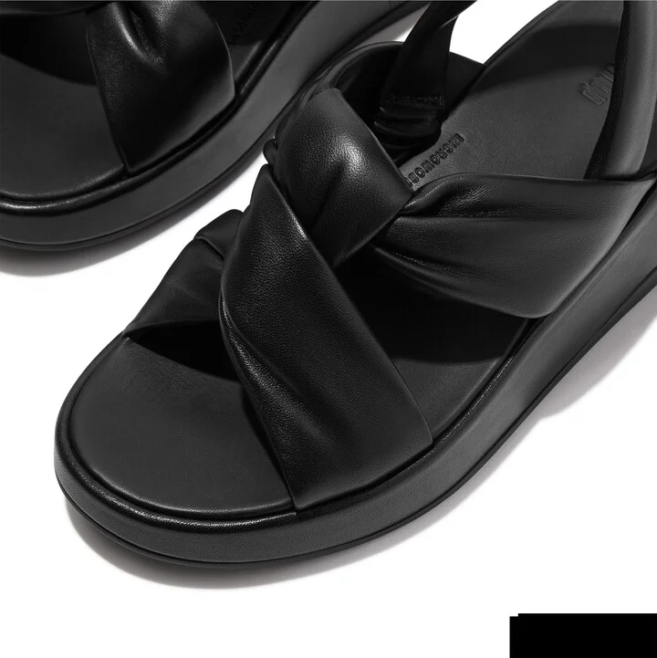 F-Mode Knot Slingback Platform Wedge Sandal - Image 7