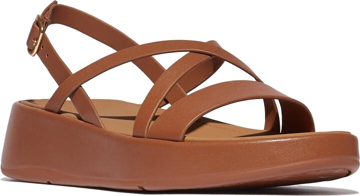 F-Mode Slingback Platform Wedge Slide Sandal