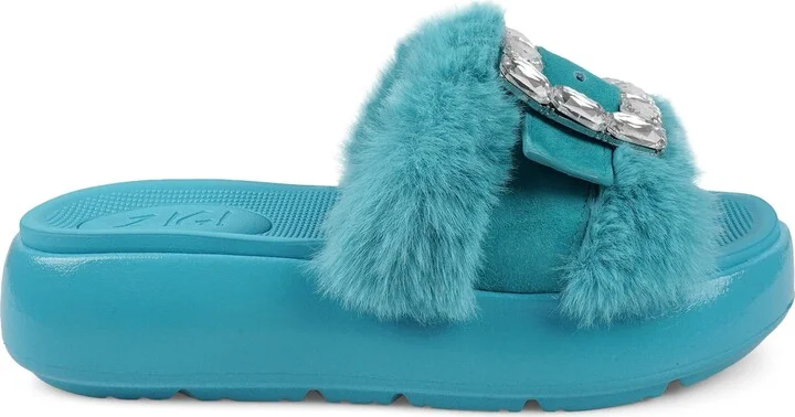 Fab Faux Fur Platform Sandal - Image 3