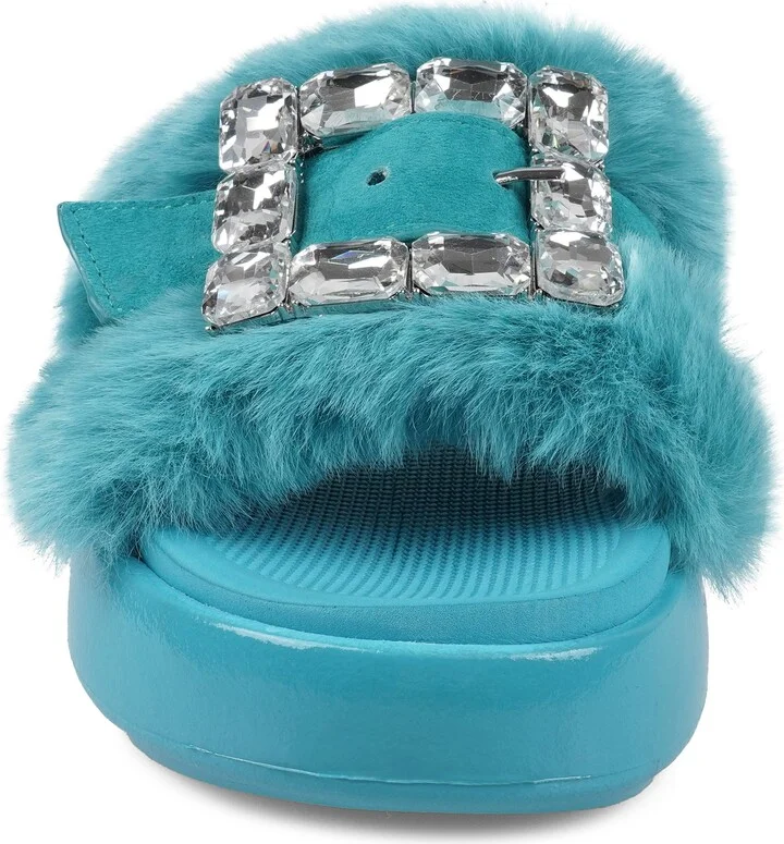 Fab Faux Fur Platform Sandal - Image 4