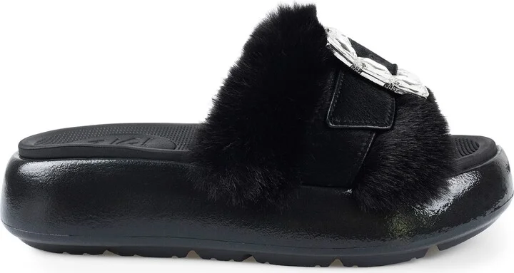 Fab Faux Fur Platform Sandal - Image 9