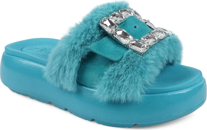 Fab Faux Fur Platform Sandal