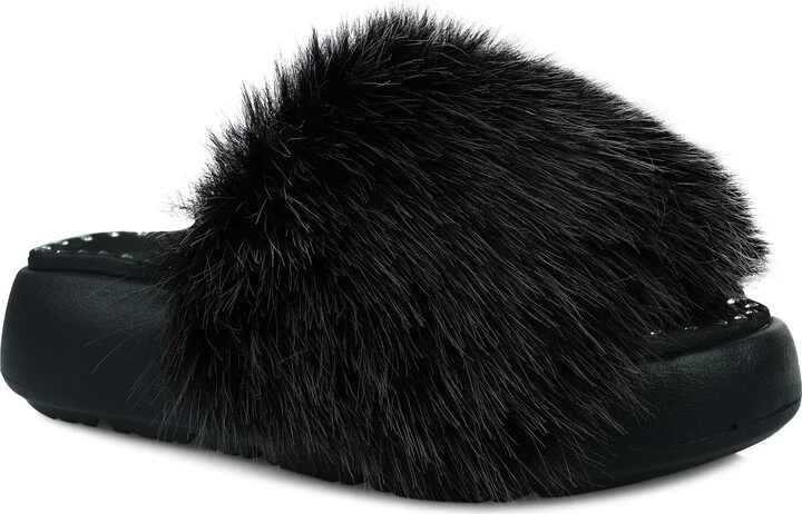 Fabbi Faux Fur Platform Sandal