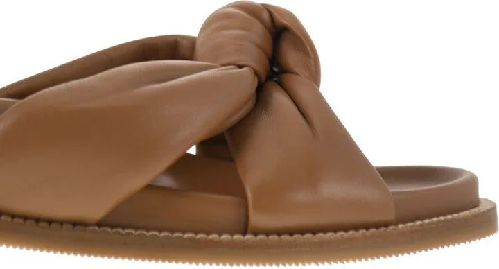 Fabiana Filippi Leather Slipper With Fussbett And Knot - Image 6
