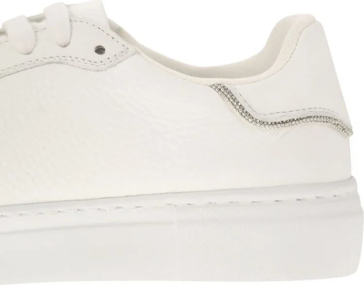 Fabiana Filippi Leather Trainers With Diamond Thread - Image 7