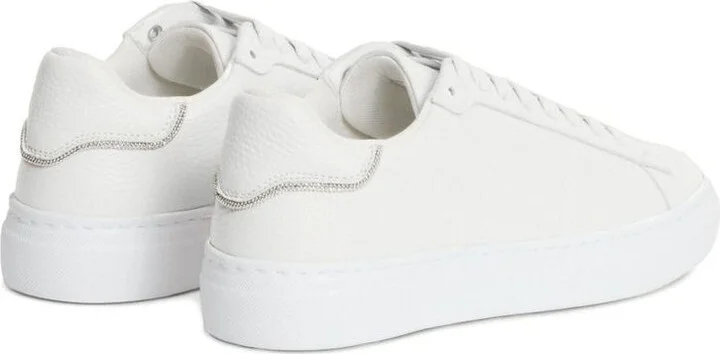 Fabiana Filippi Leather Trainers With Diamond Thread