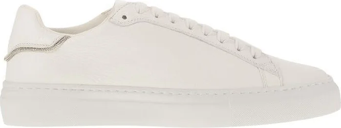 Fabiana Filippi Leather Trainers With Diamond Thread
