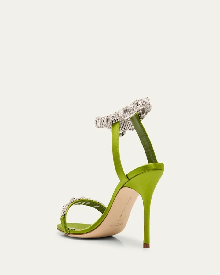 Fabio Satin Crystal Buckle Sandals - Image 3