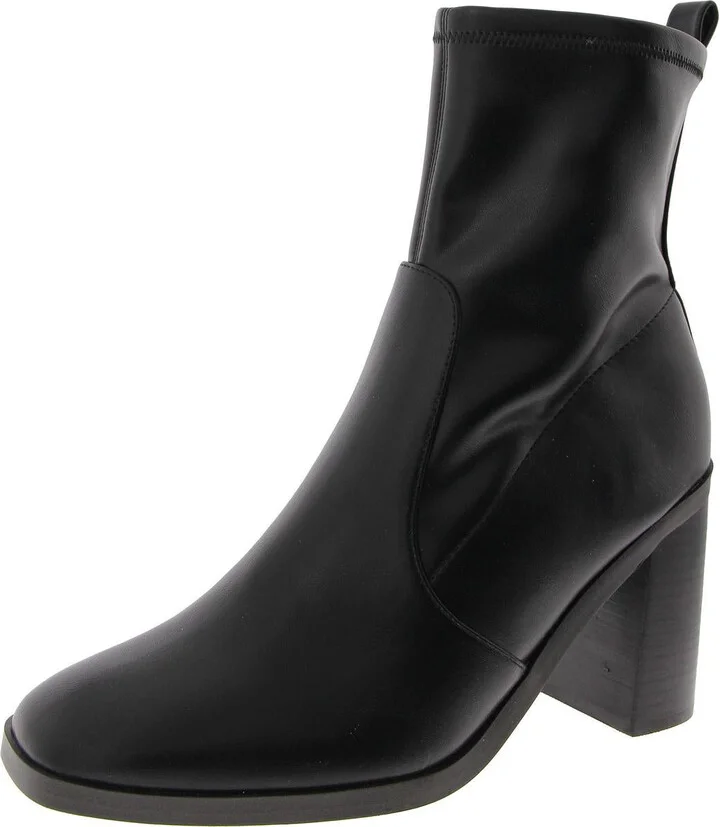 Fable Womens Faux Leather Square Toe Ankle Boots