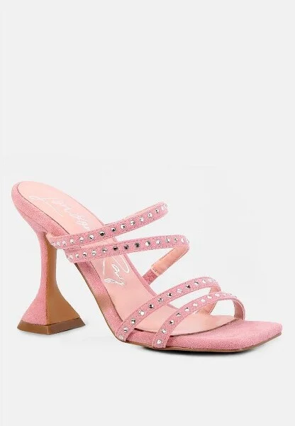 Face Me Studded Spool Heel Multi Strap Sandals Women - Image 2