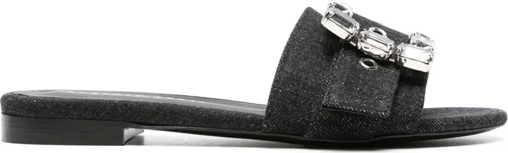 Fade denim slides