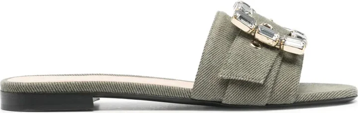 Fade denim slides