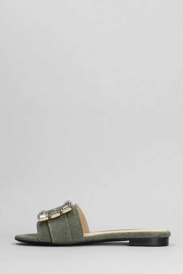 Fade Flats In Khaki Denim - Image 3
