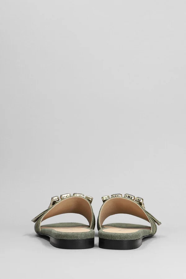 Fade Flats In Khaki Denim - Image 4