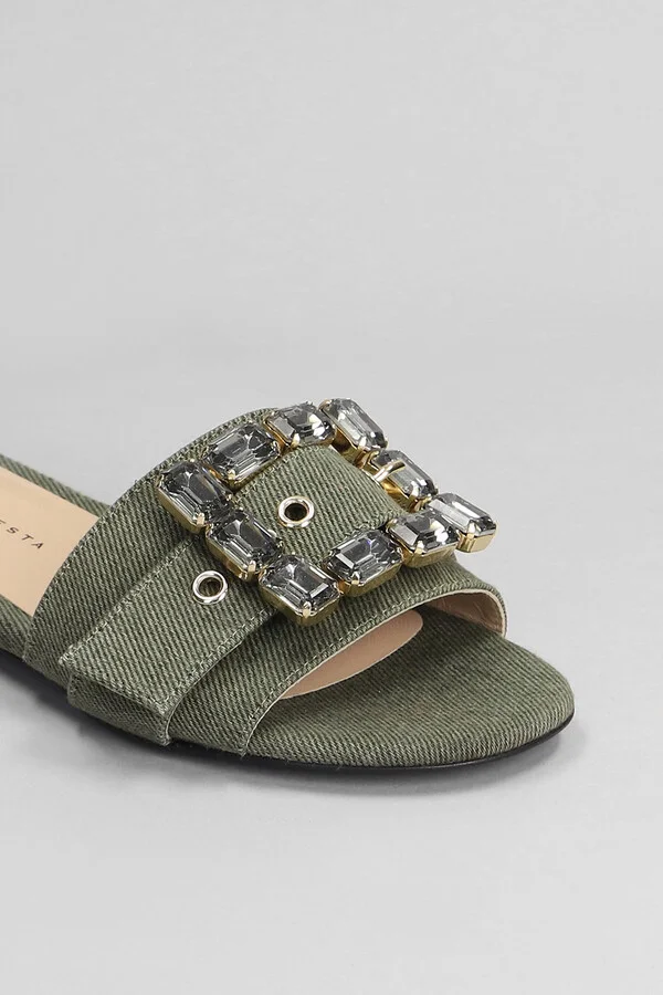 Fade Flats In Khaki Denim - Image 5