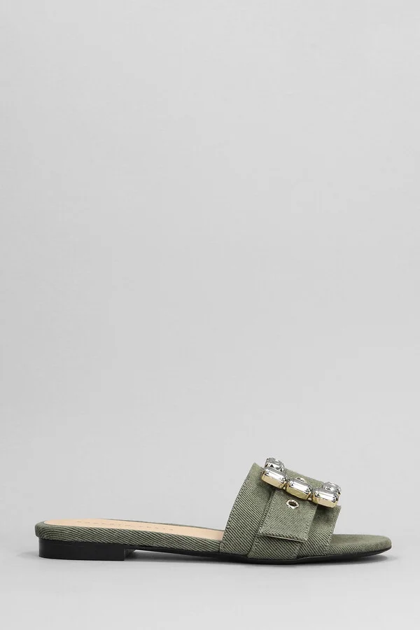 Fade Flats In Khaki Denim