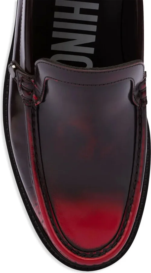 Faded-Effect Leather Loafers - Image 3