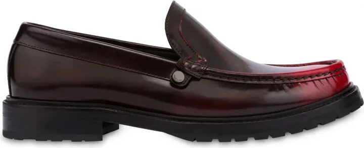 Faded-Effect Leather Loafers