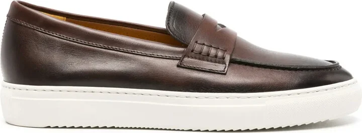 Faded Leather Penny Loafers