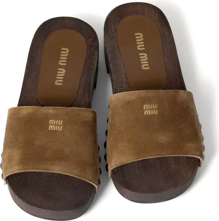 Faded-Suede Clogs - Image 4