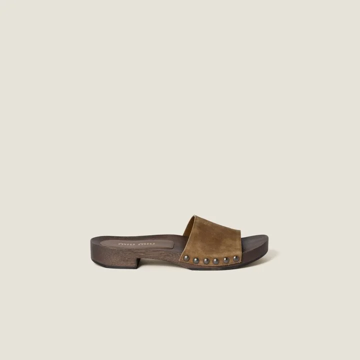 Faded suede clogs - Image 2
