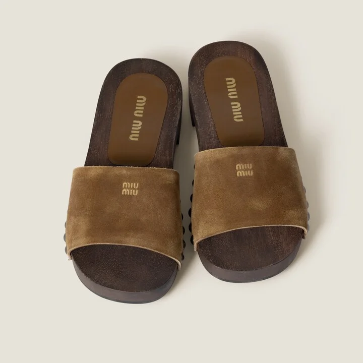 Faded suede clogs - Image 4