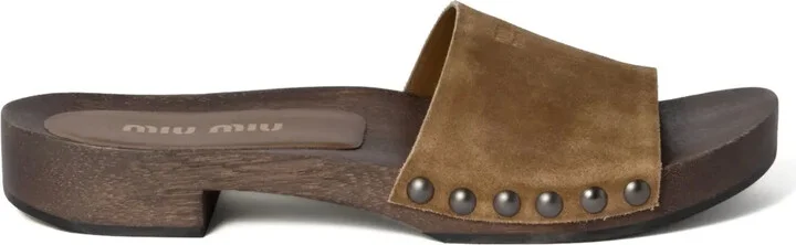 Faded-Suede Clogs