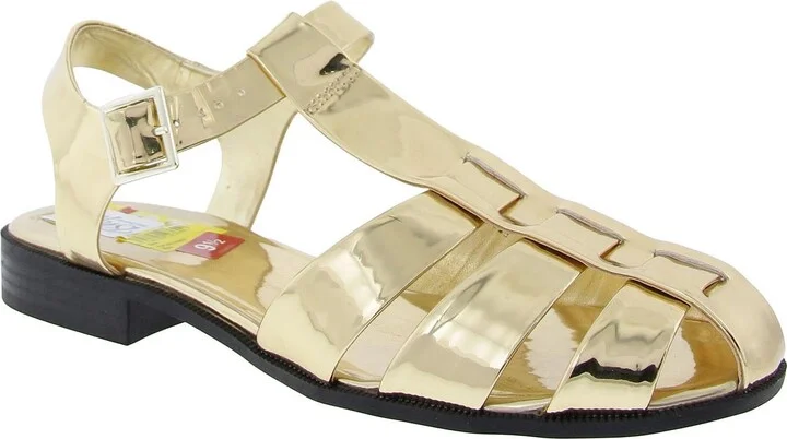 Faela Womens Slip On Buckle Huarache Sandals
