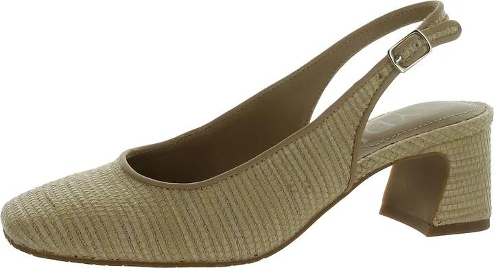 Faelynn Womens Cork Square toe Slingback Heels