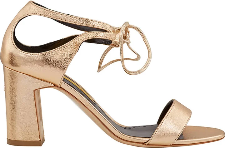 Fairal Heel Sandal Gold tone, Brand Size 36 ( US Size 6 )