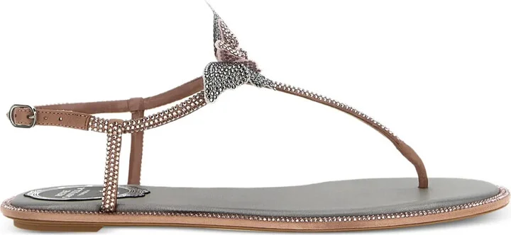 Fairy butterfly-embellished thong sandals