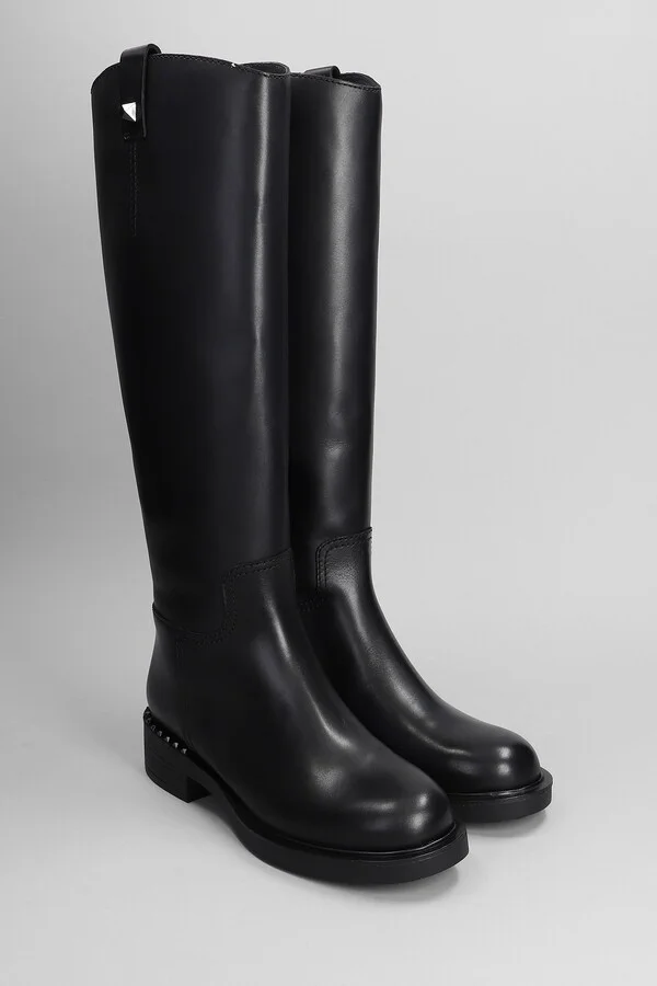 Faith Low Heels Boots In Black Leather - Image 2