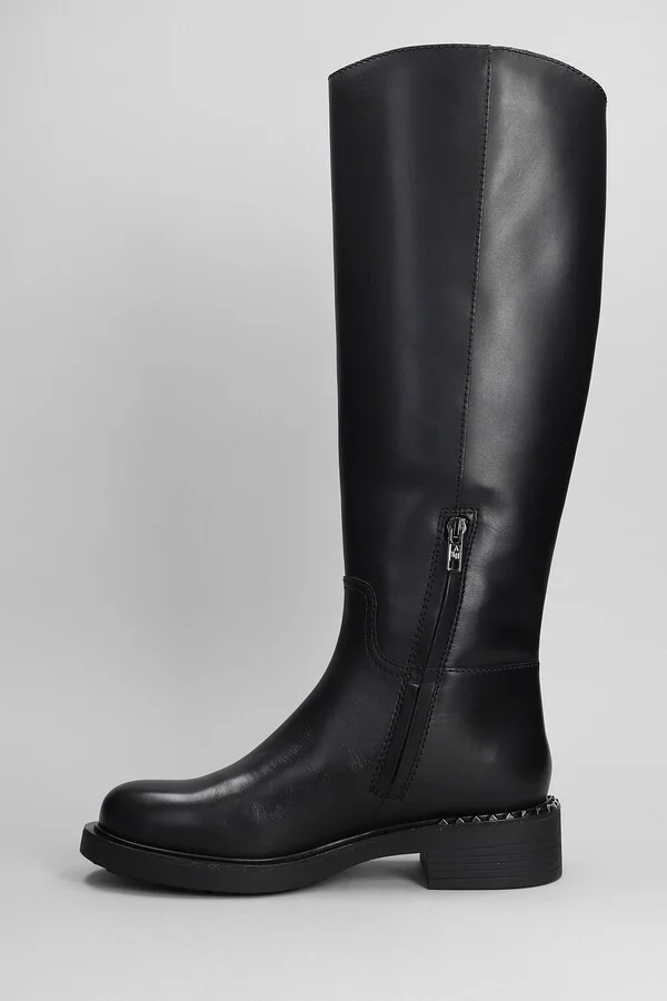 Faith Low Heels Boots In Black Leather - Image 3