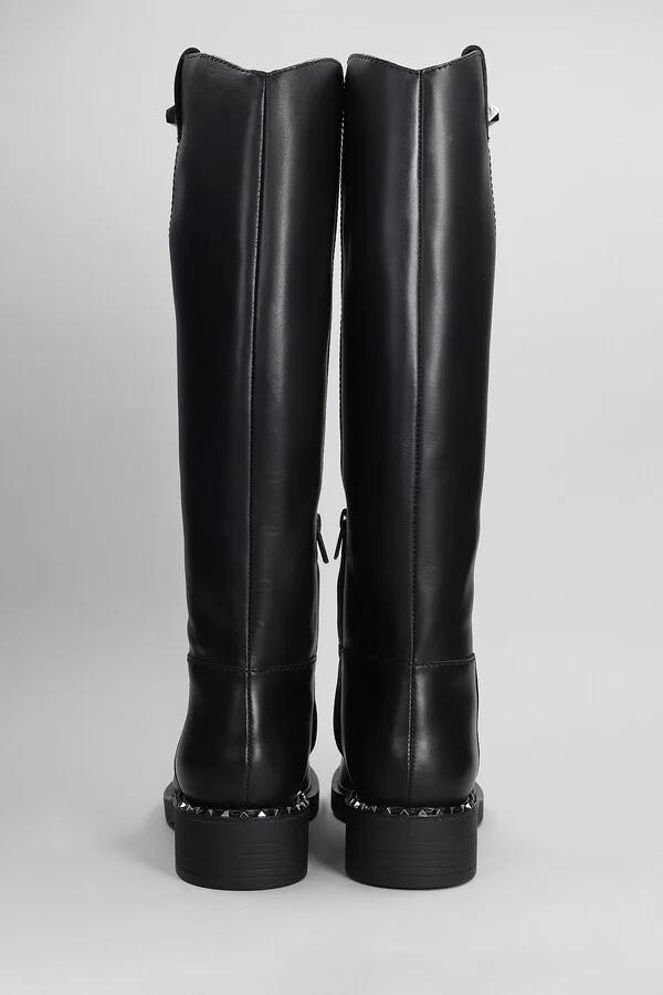 Faith Low Heels Boots In Black Leather - Image 4