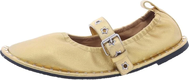 Falabella Womens Faux Leather Round Toe Ballet Flats