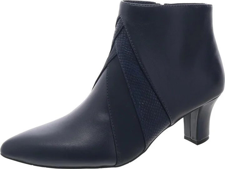 FALCON Womens Cushioned Footbed Faux Leather Ankle Boots
